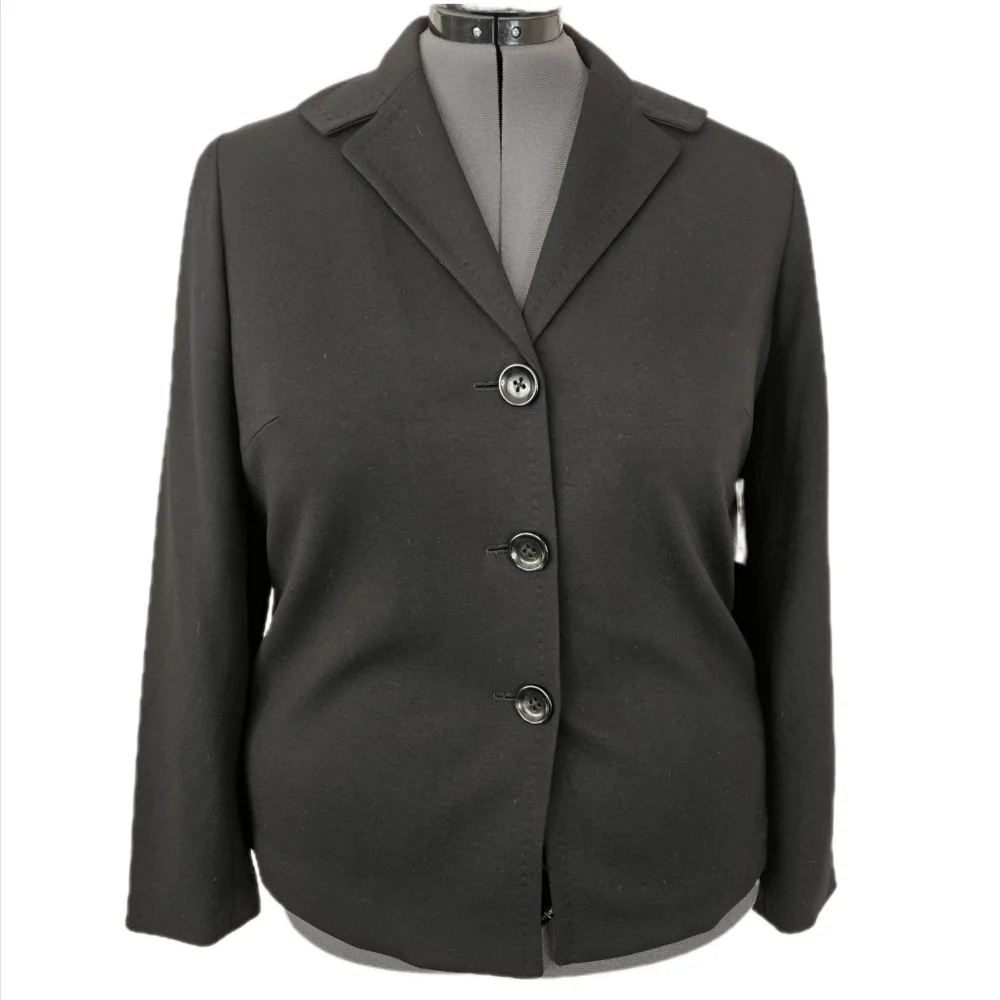 Coldwater Creek Black Ponte Blazer Women's 18 Office Business Casual Stretch